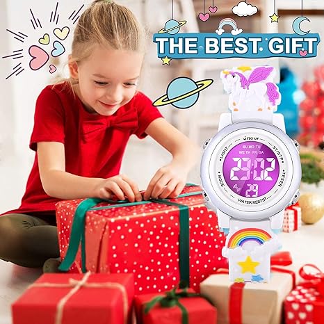 ONE: 3D Cartoon Waterproof Watches for Girls with Alarm - Best Toys Gifts for Girls Age 3-10