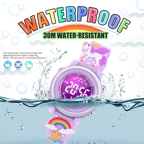 ONE: 3D Cartoon Waterproof Watches for Girls with Alarm - Best Toys Gifts for Girls Age 3-10