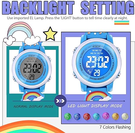 ONE: 3D Cartoon Waterproof Watches for Girls with Alarm - Best Toys Gifts for Girls Age 3-10