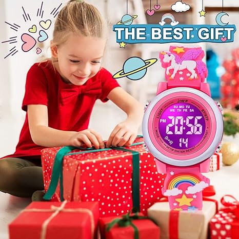 ONE: 3D Cartoon Waterproof Watches for Girls with Alarm - Best Toys Gifts for Girls Age 3-10