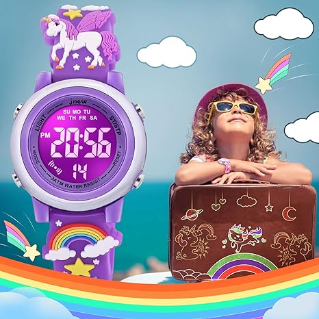 ONE: 3D Cartoon Waterproof Watches for Girls with Alarm - Best Toys Gifts for Girls Age 3-10