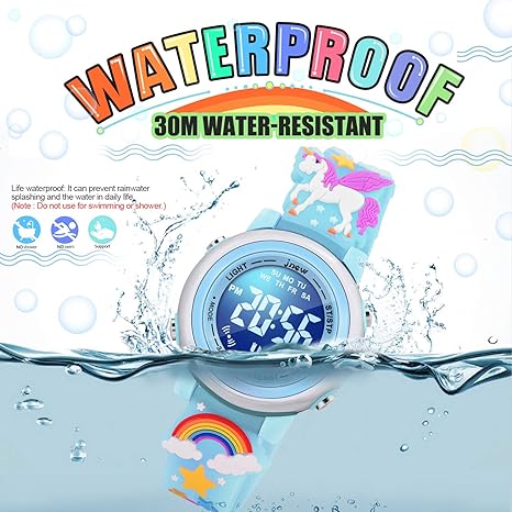 ONE: 3D Cartoon Waterproof Watches for Girls with Alarm - Best Toys Gifts for Girls Age 3-10