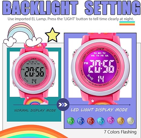 ONE: 3D Cartoon Waterproof Watches for Girls with Alarm - Best Toys Gifts for Girls Age 3-10
