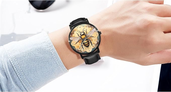 ONE:  Wrist Watches for Men and Women  Color: Bee on floral