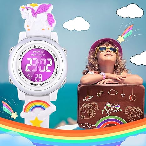 ONE: 3D Cartoon Waterproof Watches for Girls with Alarm - Best Toys Gifts for Girls Age 3-10