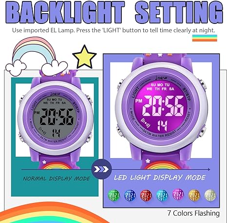 ONE: 3D Cartoon Waterproof Watches for Girls with Alarm - Best Toys Gifts for Girls Age 3-10