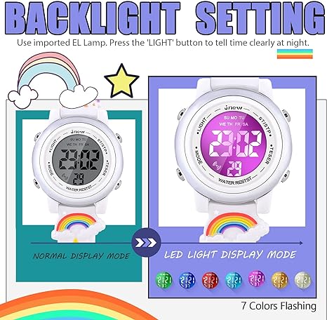 ONE: 3D Cartoon Waterproof Watches for Girls with Alarm - Best Toys Gifts for Girls Age 3-10