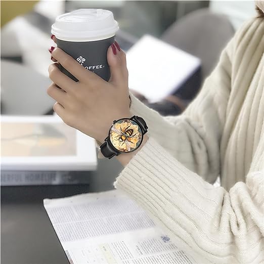 ONE:  Wrist Watches for Men and Women  Color: Bee on floral