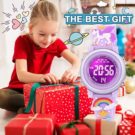 ONE: 3D Cartoon Waterproof Watches for Girls with Alarm - Best Toys Gifts for Girls Age 3-10