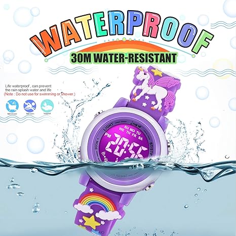 ONE: 3D Cartoon Waterproof Watches for Girls with Alarm - Best Toys Gifts for Girls Age 3-10