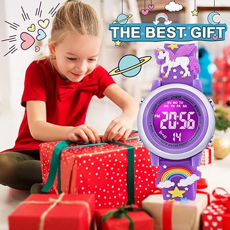 ONE: 3D Cartoon Waterproof Watches for Girls with Alarm - Best Toys Gifts for Girls Age 3-10