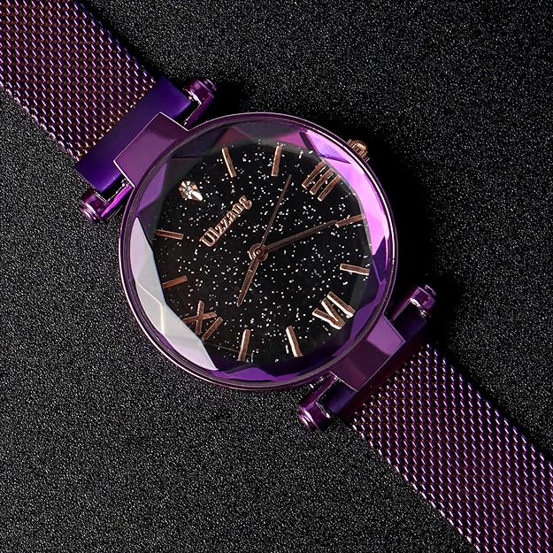 ONE:  Luxury Elegant Watch and Bracelet Set for Women:  Rhinestone with Bangles Starry Sky