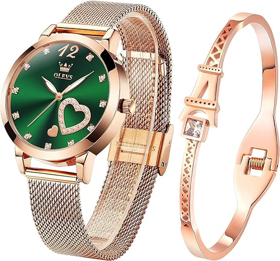 ONE:  Luxury Elegant Watch and Bracelet Set for Women:  Rhinestone with Bangles Starry Sky