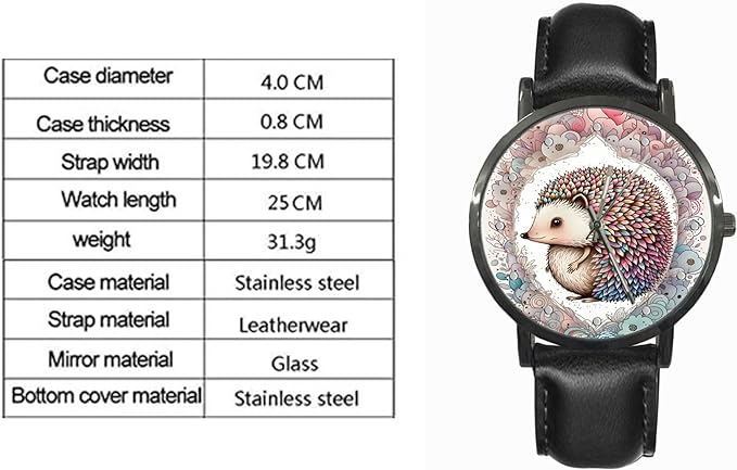 ONE:  Wrist Watches for Men and Women Color: Mosaic Graphic Illustration of an Cat on textured back