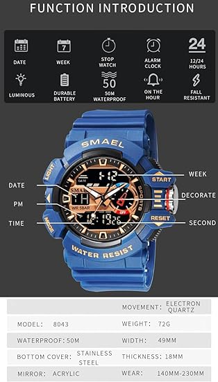 ONE: Men's Watches Multi Function Military S-Shock Sports Watch LED Digital Waterproof