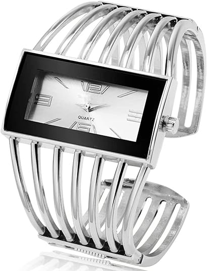 ONE:  Luxury Cuff Bracelet Watch for Women  Rectangular Dial Analog Quartz Wrist Watch