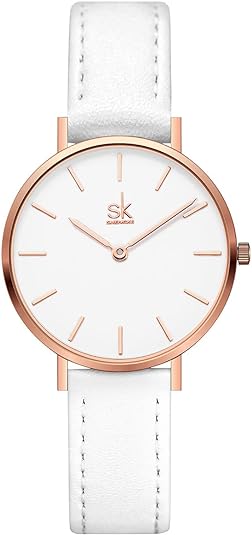 ONE:  Ultra Thin Minimalist Women Watches Simple Two Hands Ladies Dress Watch Leather Strap