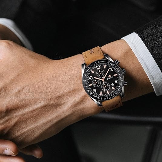 ONE: Luxury Wrist Watch Minimalist Men Square Dial Business Style Leather Strap Quartz Analog