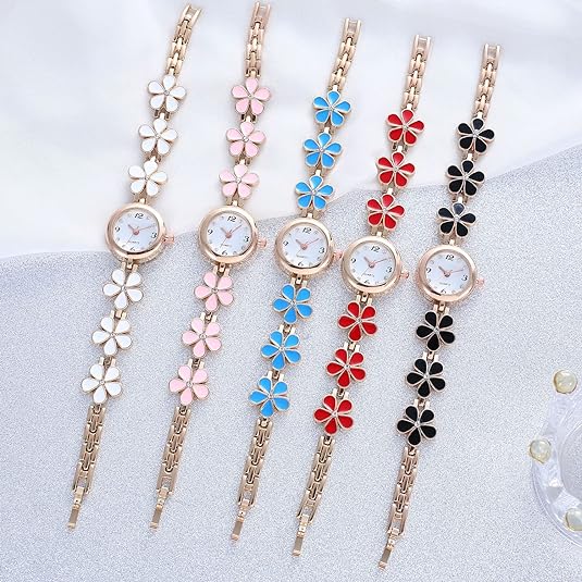 ONE:  Luxury Elegant Watch and Bracelet Set for Women:  Rhinestone with Bangles