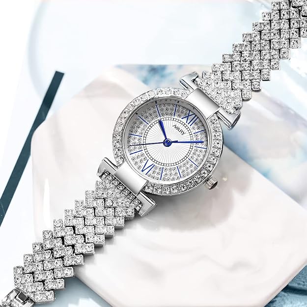 ONE:  Luxury Elegant Watch and Bracelet Set for Women:  Rhinestone with Bangles Starry Sky
