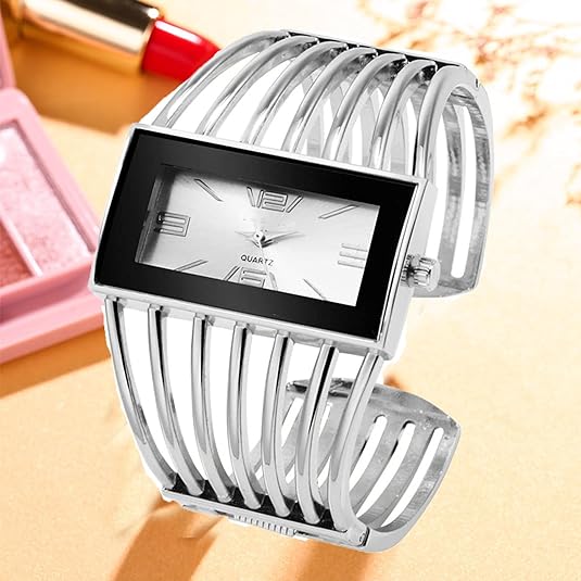 ONE: Luxury Cuff Bracelet Watch for Women Rectangular Dial Analog Quartz  Wrist Watch