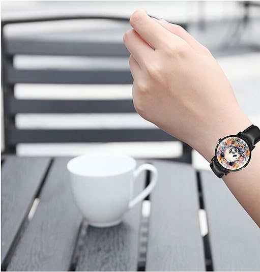 ONE: Wrist Watch for Men and Women Color: Panda on floral