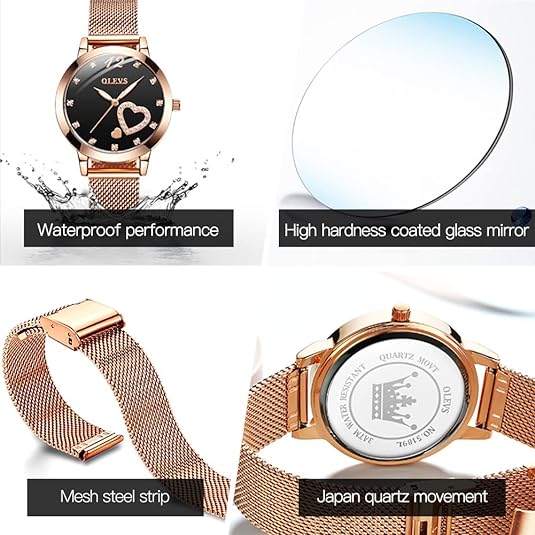 ONE:  Luxury Elegant Watch and Bracelet Set for Women:  Rhinestone with Bangles Starry Sky