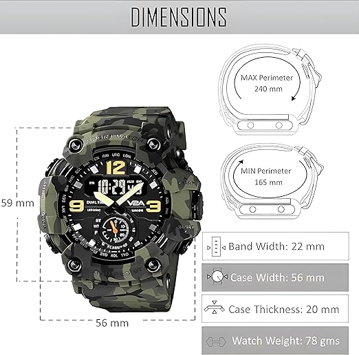 ONE: Men's Watches Multi Function Military S-Shock Sports Watch LED Digital Waterproof