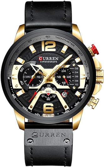 ONE:  Men's Watch Luxury Fashion Leather Strap Outdoor Casual Sport Wristwatch with Big Dial