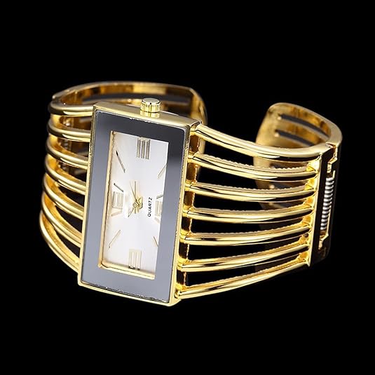ONE:  Luxury Cuff Bracelet Watch for Women  Rectangular Dial Analog Quartz Wrist Watch