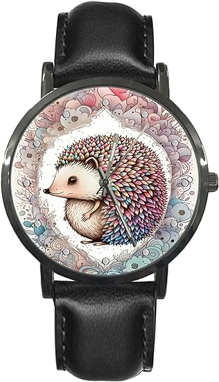 ONE:  Wrist Watches for Men and Women  Color: Hedgehog with lots of swirls ornaments