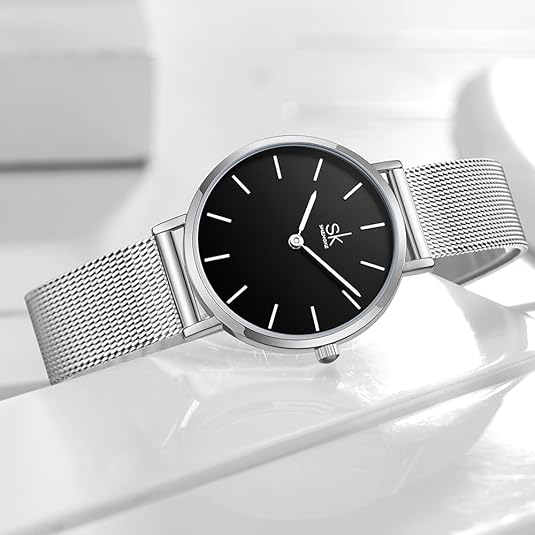 ONE:  Ultra Thin Minimalist Women Watches Simple Two Hands Ladies Dress Watch Leather Strap
