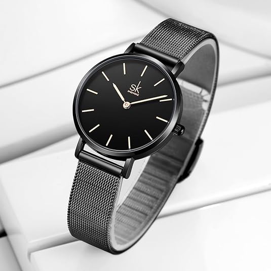 ONE:  Ultra Thin Minimalist Women Watches Simple Two Hands Ladies Dress Watch Leather Strap