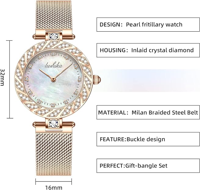 ONE:  Luxury Elegant Watch and Bracelet Set for Women:  Rhinestone with Bangles Starry Sky