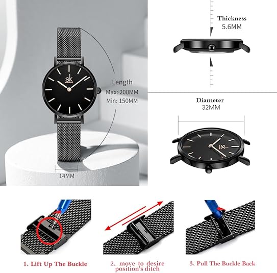 ONE:  Ultra Thin Minimalist Women Watches Simple Two Hands Ladies Dress Watch Leather Strap