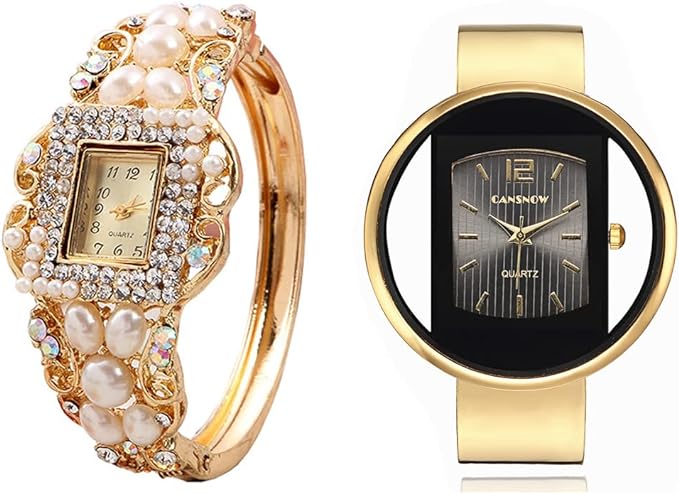 2 Luxury Elegant Watches Jewelry Set: Two Watches,