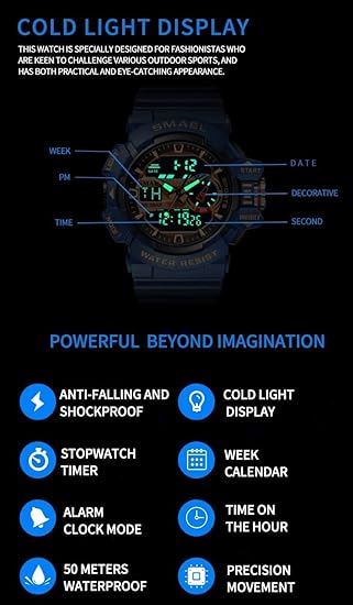 ONE: Men's Watches Multi Function Military S-Shock Sports Watch LED Digital Waterproof