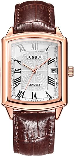 0NE: Luxury Wrist Watch Minimalist Men Square Dial Business Style Leather Strap Quartz Analog