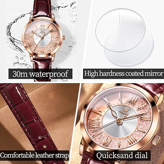 ONE:  Luxury Elegant Watch and Bracelet Set for Women:  Rhinestone with Bangles Starry Sky