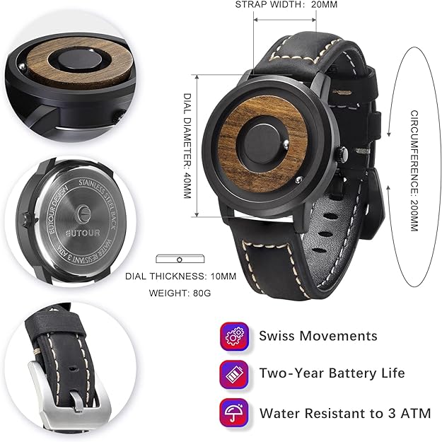 ONE:  Magnetic Levitation Wrist Watch Style Wooden