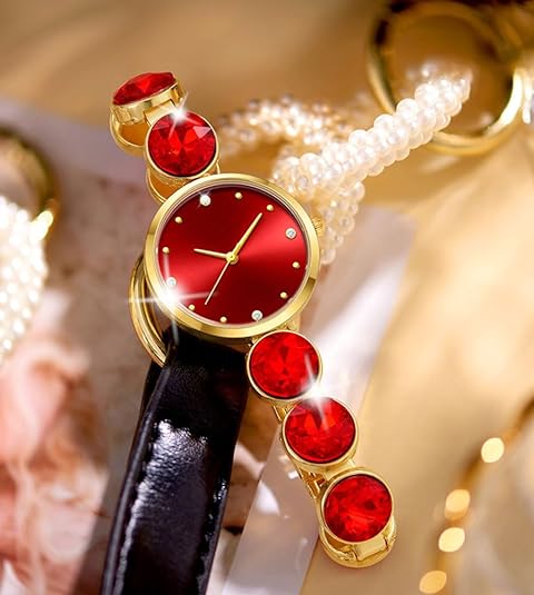 ONE: Luxury Elegant Wrist Watch for Women Analog Quartz Rhinestone  Bangle Bracelet Jewelry