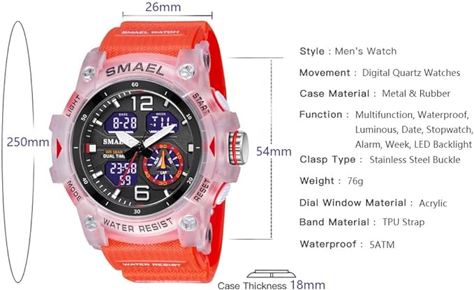 ONE: Men's Watches Multi Function Military S-Shock Sports Watch LED Digital Waterproof