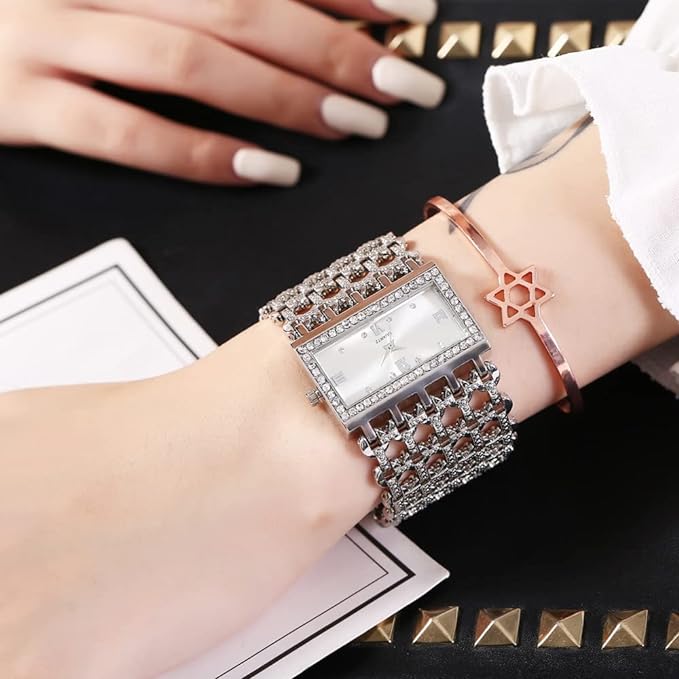 2 Luxury Elegant Watches Jewelry Set: Two Watches,