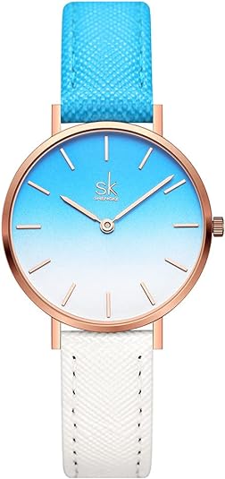 ONE:  Ultra Thin Minimalist Women Watches Simple Two Hands Ladies Dress Watch Leather Strap