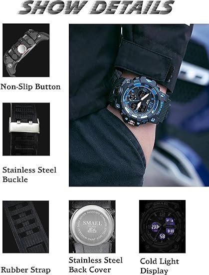 ONE: Men's Watches Multi Function Military S-Shock Sports Watch LED Digital Waterproof