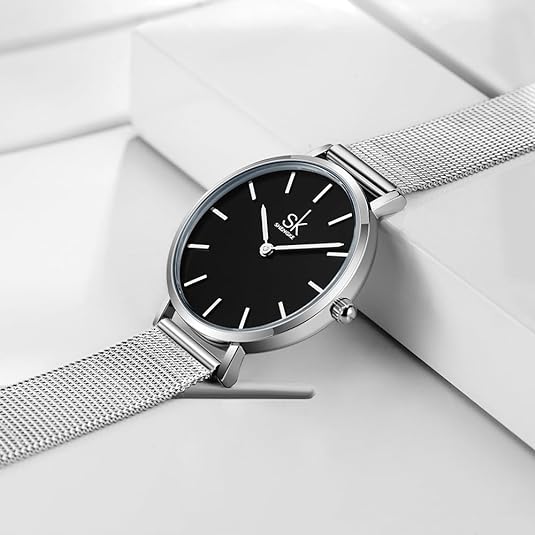 ONE:  Ultra Thin Minimalist Women Watches Simple Two Hands Ladies Dress Watch Leather Strap