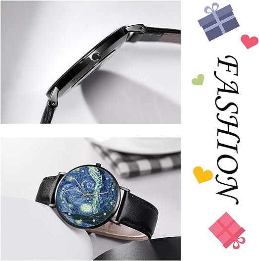 ONE:  Wrist Watches for Men and Women Color: Van Gogh Starry Night