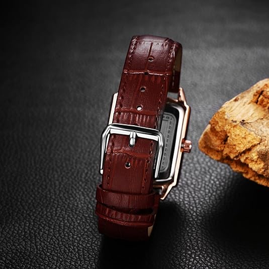 0NE: Luxury Wrist Watch Minimalist Men Square Dial Business Style Leather Strap Quartz Analog