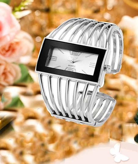 ONE:  Luxury Cuff Bracelet Watch for Women  Rectangular Dial Analog Quartz Wrist Watch
