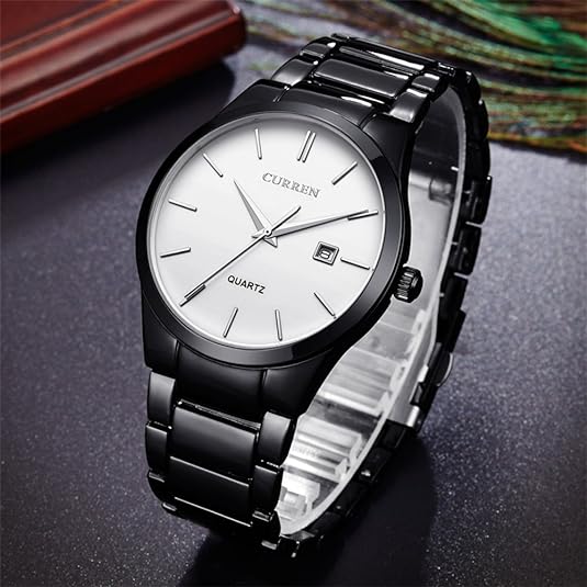 ONE:  Men's Wrist Watch Stainless Steel Band Waterproof  Date Quartz Wristwatch